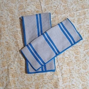 Blue and Gray Striped Towels